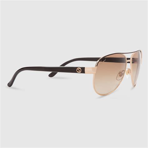 Sunglasses Gucci Gold in Metal 